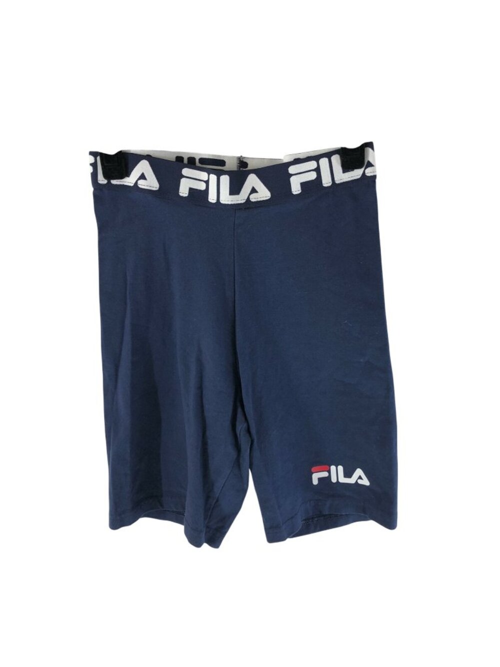 Fila Womens Bike Shorts Pull On Elastic Waist Logo Stretch Navy Blue Size XS